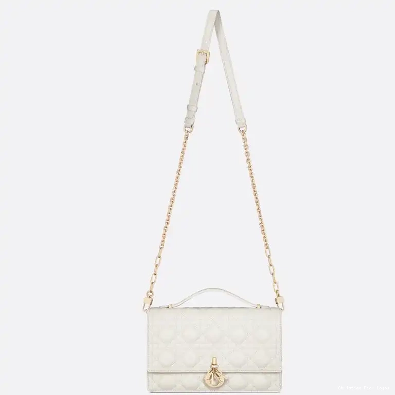 Cheap Miss Dior Handle Cannage Top White Small Lambskin Bag 0429 Luxury